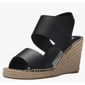 Steve Madden Edaya Black Espadrille Wedge Sandals Size 8M